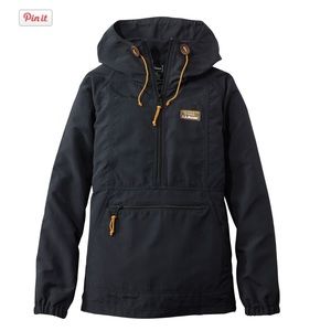 NWT LLBean Women's Mountain Classic Anorak - Windbreaker. Size L. True black